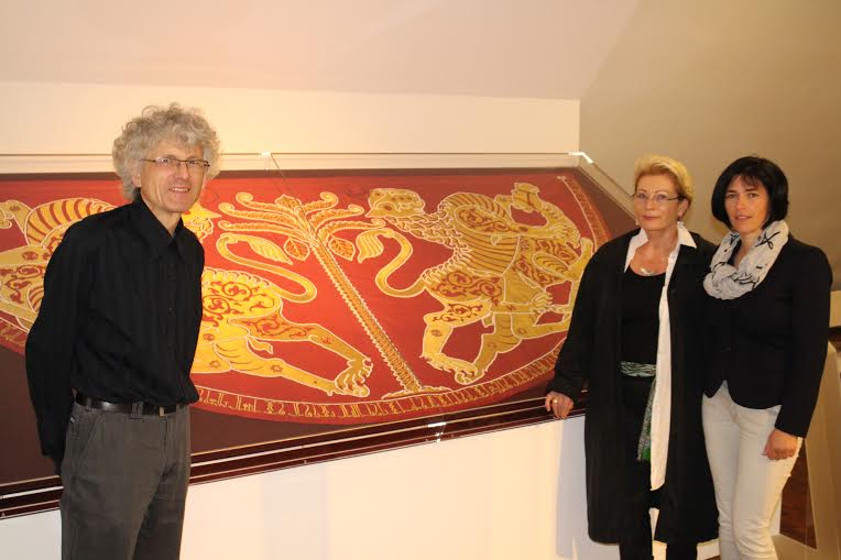 Joachim Haller (Museum und Galerie im Prediger), Gundi Merstens (Stellvertretende Vorsitzende des Vereins Staufersaga e.V..), Carmen Bäuml (Abteilungsleiterin Organisation)